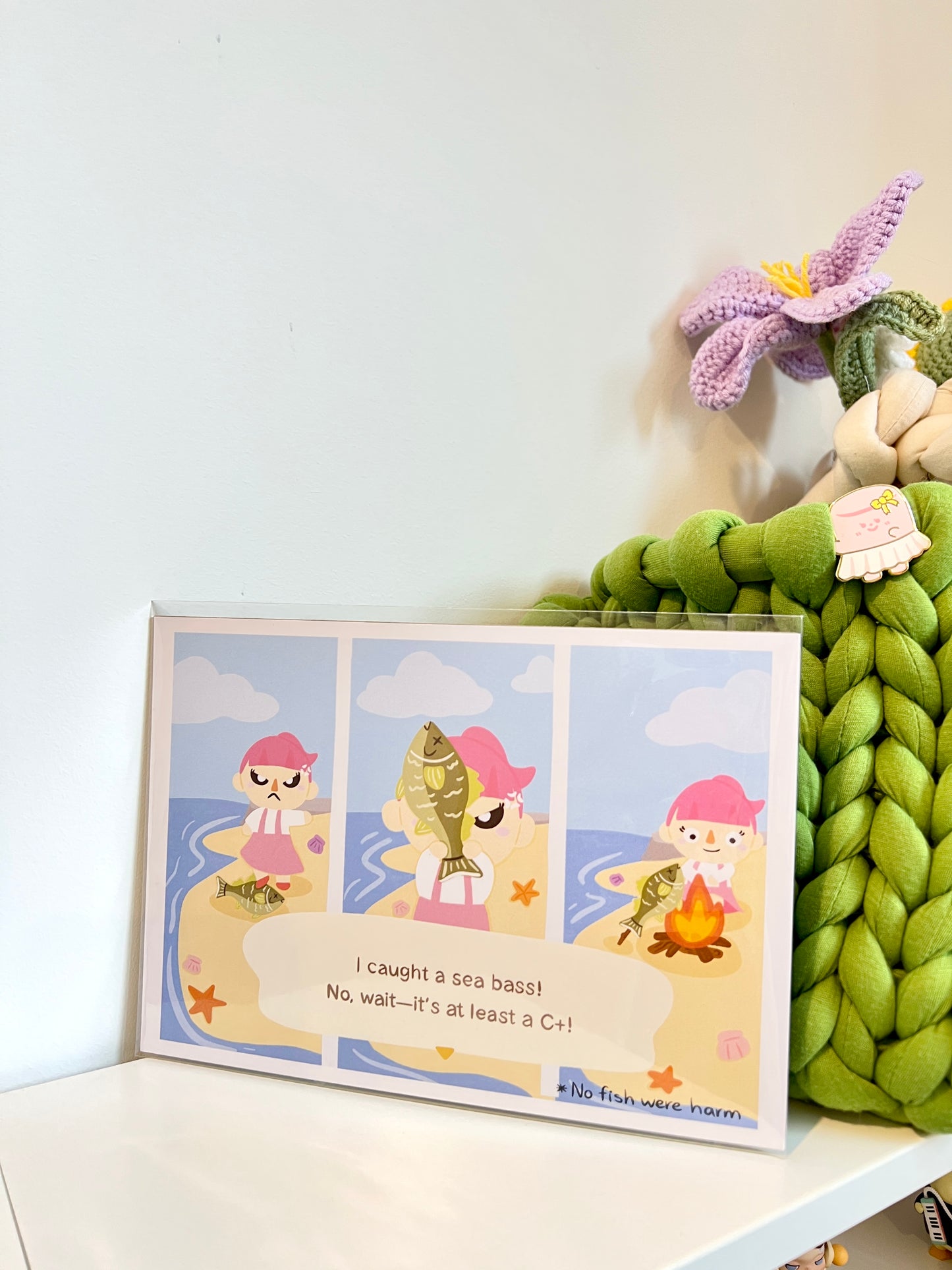 Fishing Animal Crossing A5 Art Print