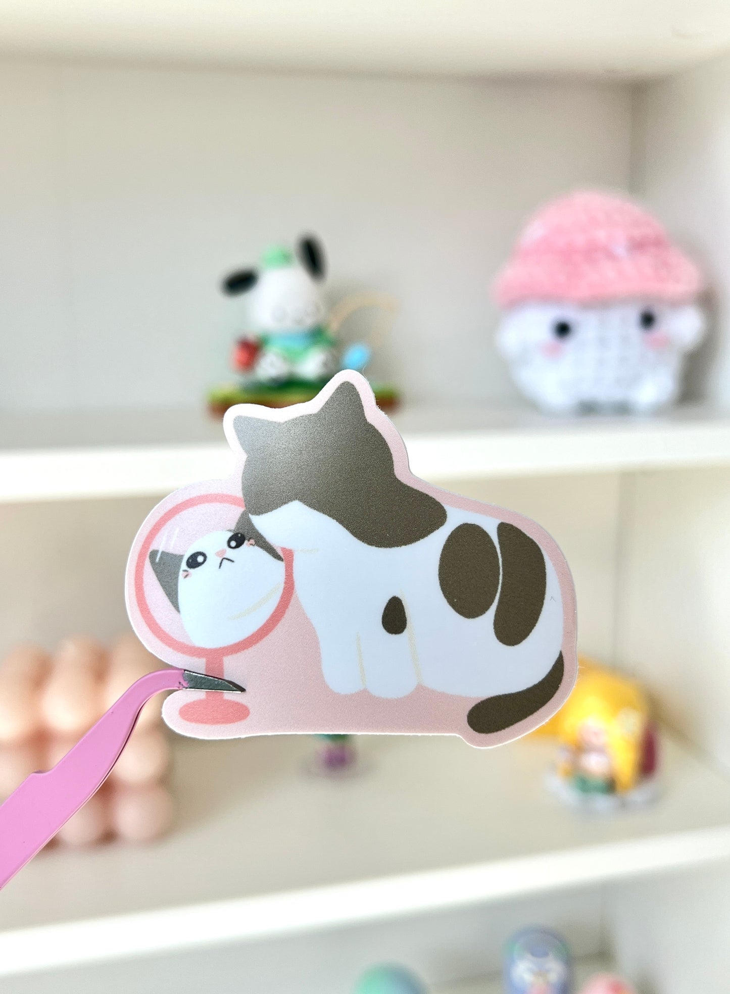 Mirror Cat Die-cut Sticker