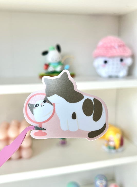 Mirror Cat Die-cut Sticker