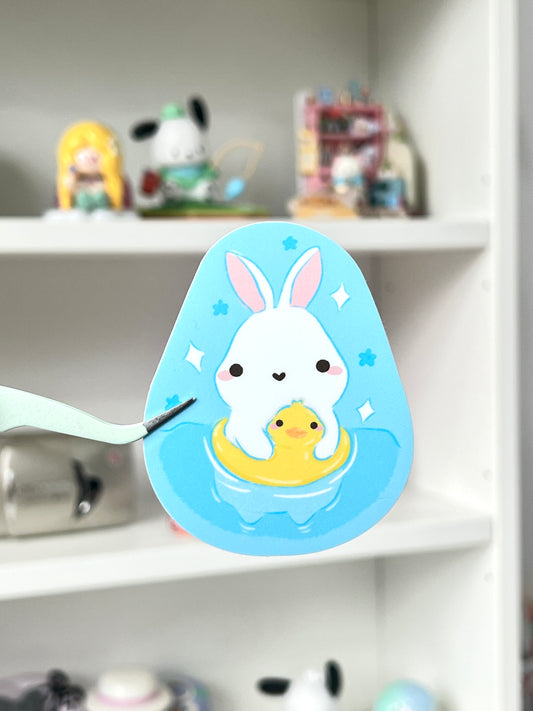 Swimming Lesson w BunBun Die-cut Sticker