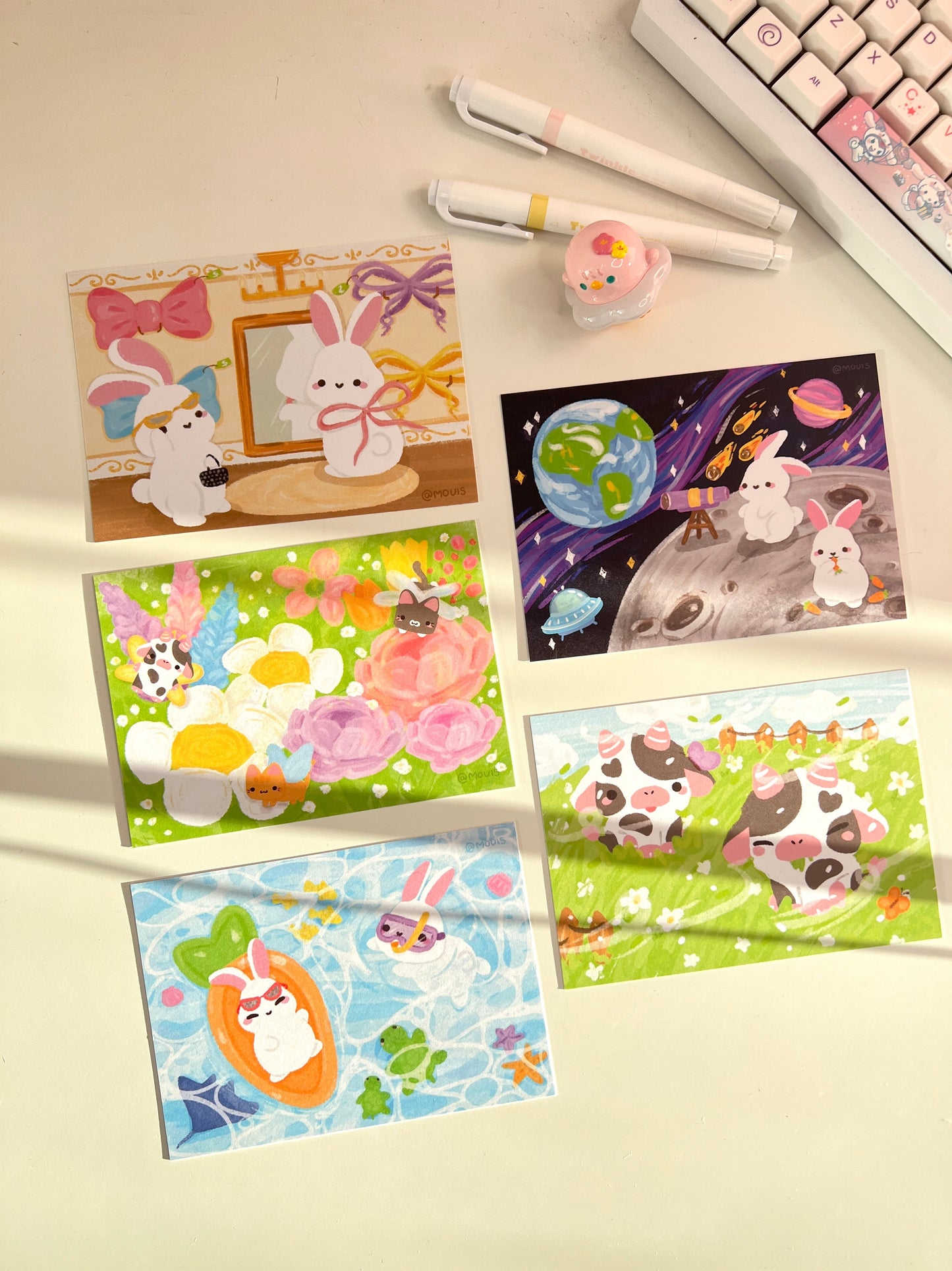 Mouis Bloom Garden A6 Postcard