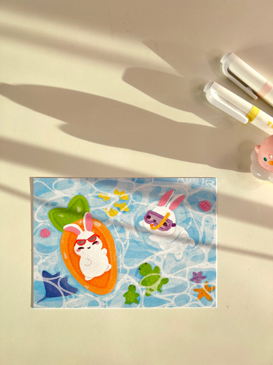BunBun in Ocean A6 Postcard