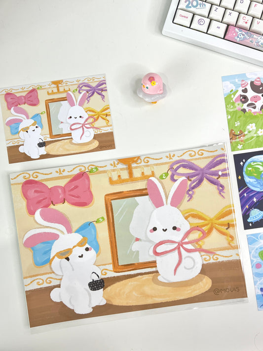 BunBun Shopping Therapy A4 Art Print