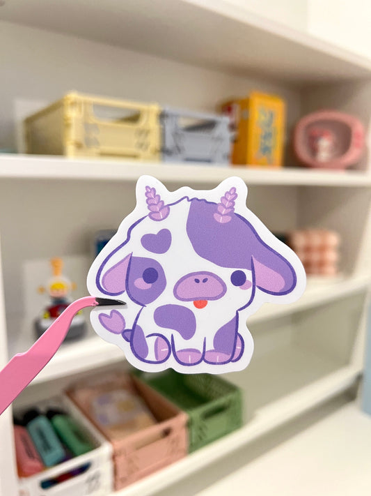 Lavender Cow Die-cut Stickers