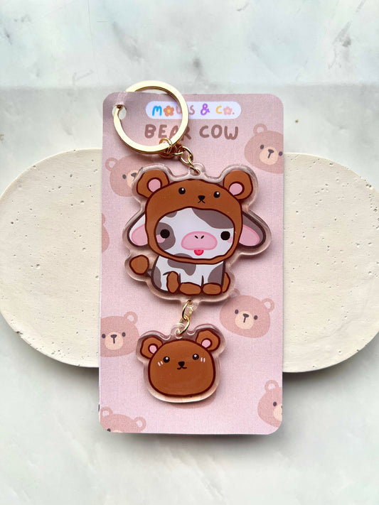 Bear Cow Keychain
