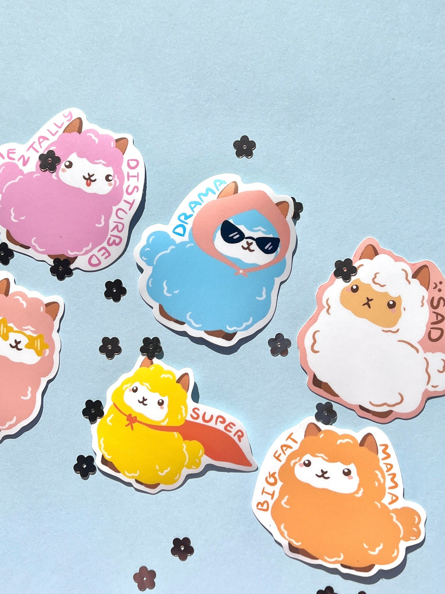 Big Fat Mama Llama Die-cut Stickers
