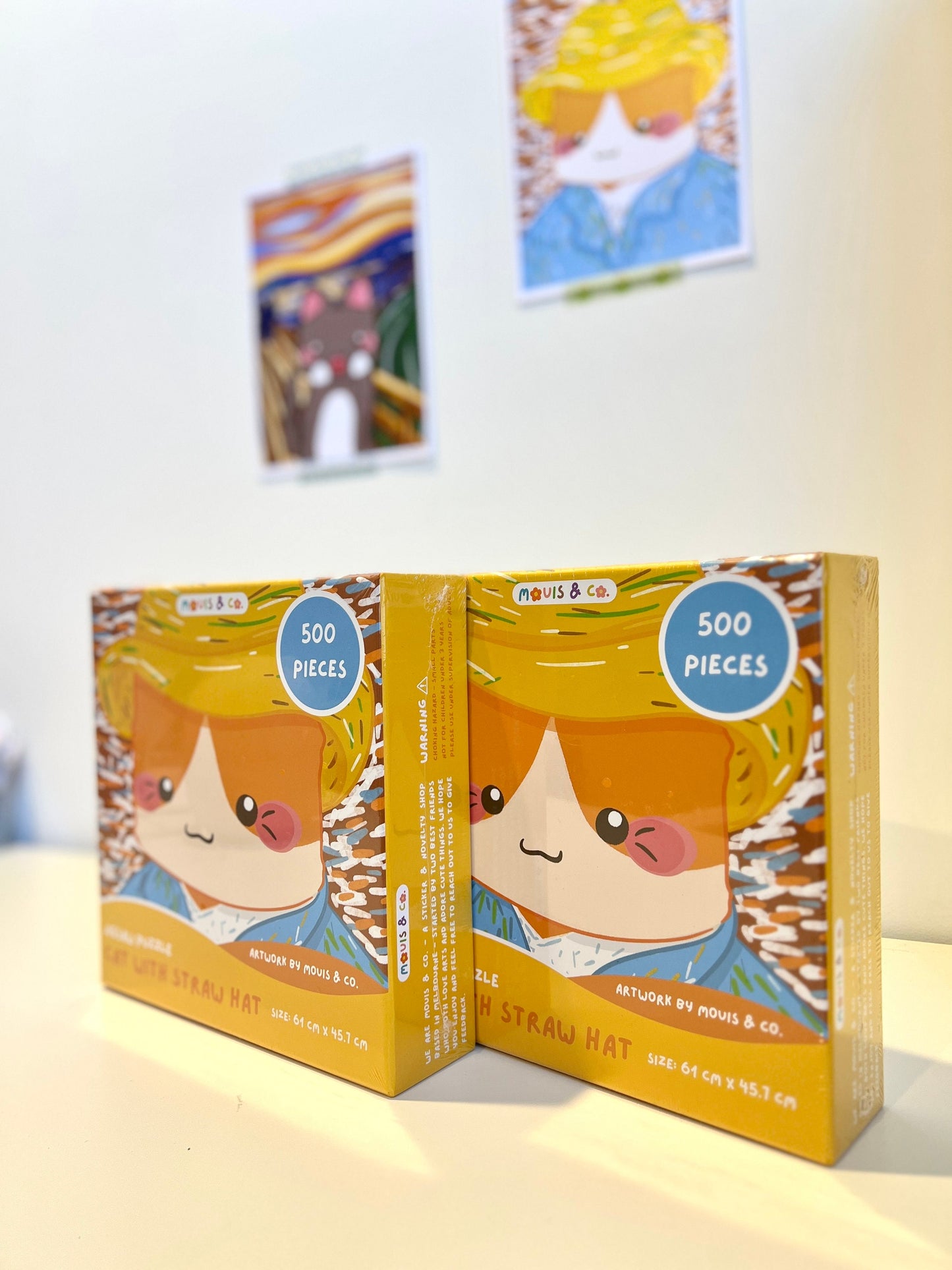 Cat with Straw Hat Jigsaw Puzzles 500 PCS