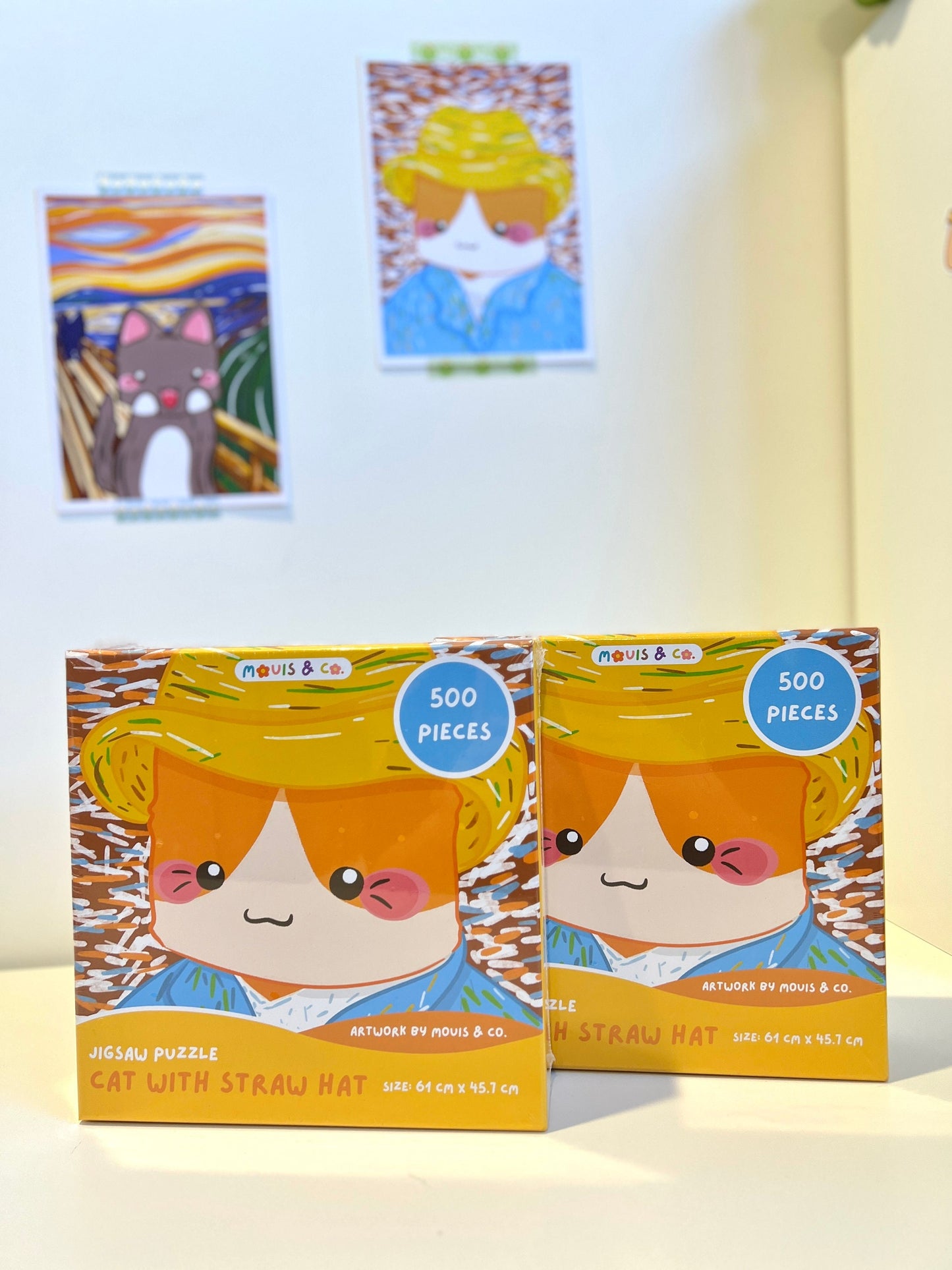 Cat with Straw Hat Jigsaw Puzzles 500 PCS