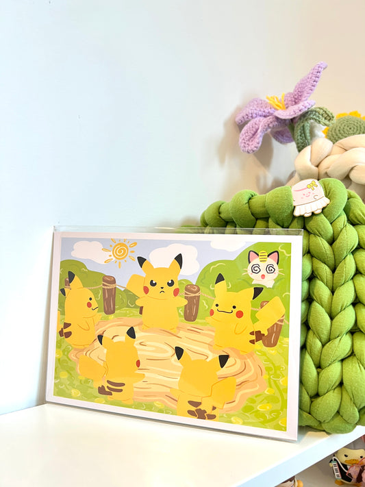 Pokemon Pointing Meme A5 Art Print