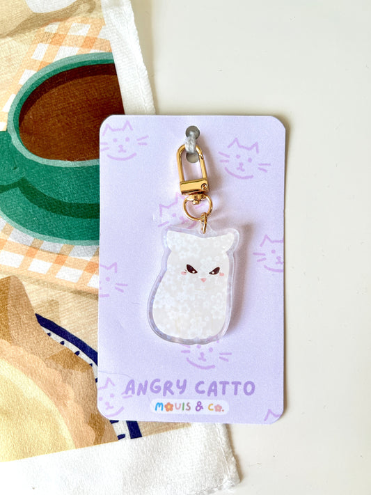 Angry Catto Holographic Keychain