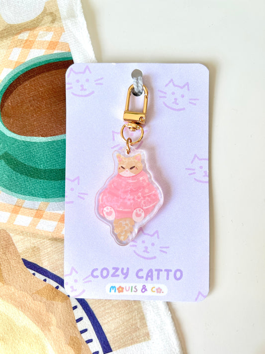 Cozy Catto Holographic Keychain