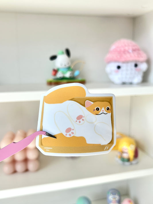 Cat in a Box Die-cut Sticker