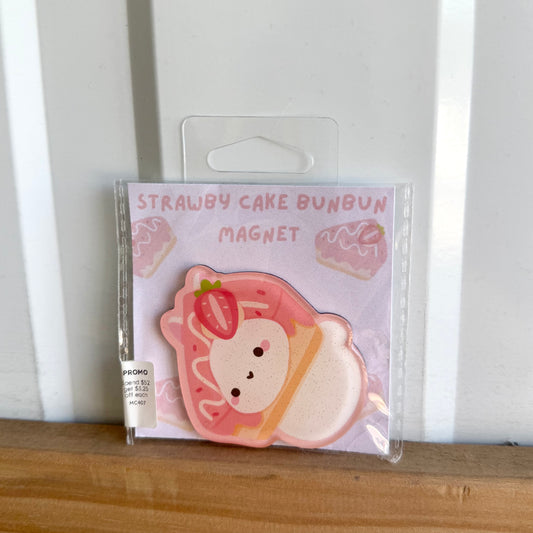 Strawberry BunBun Glitter Magnet