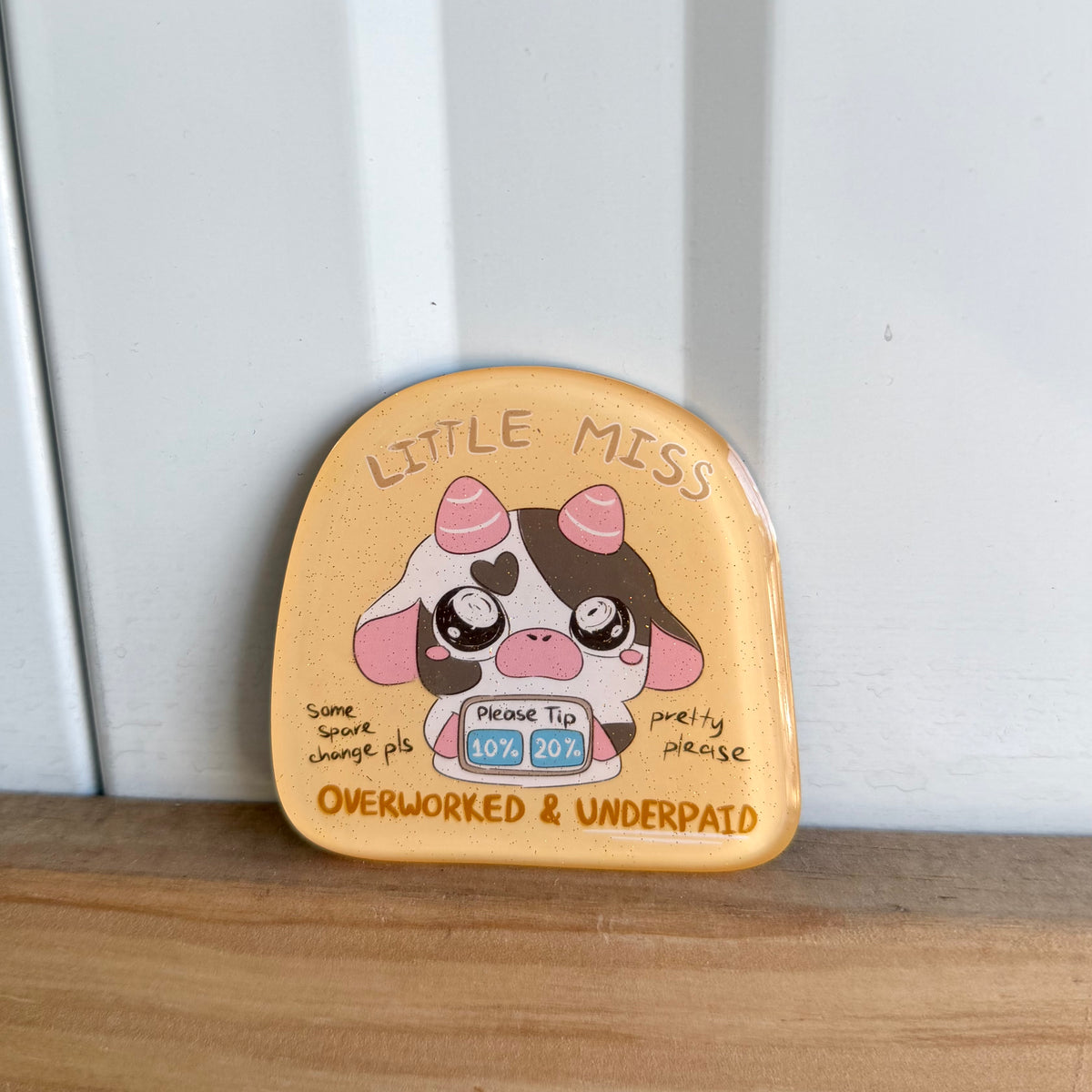 Little Miss Overworked & Underpaid Glitter Magnet