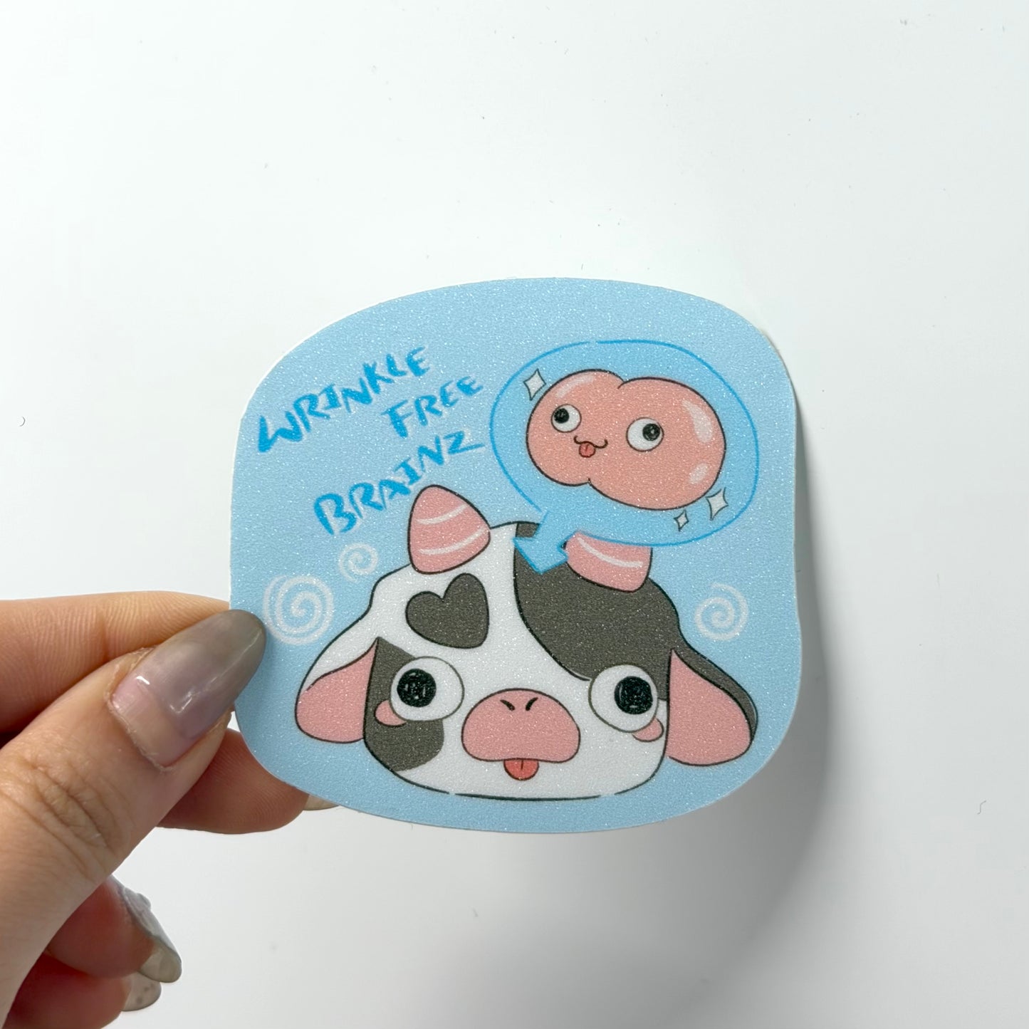 Wrinkle-Free Brainz Glitter Die-cut Sticker