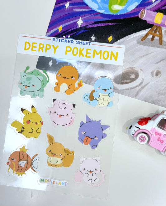 Derpy Pokemon Sticker Sheet