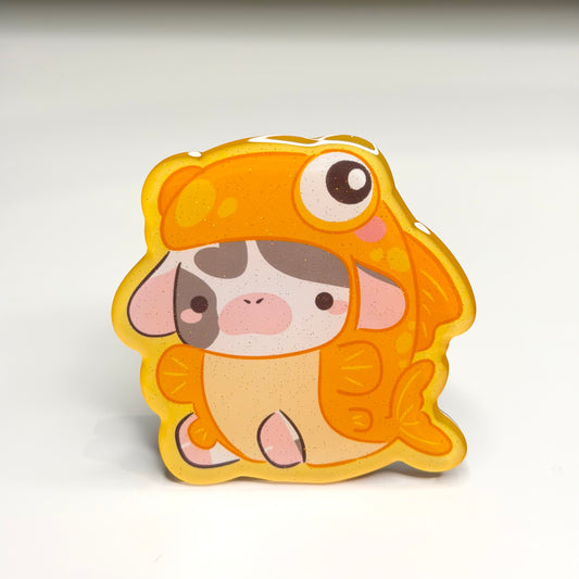 Gold Fish Mooly Glitter Magnet
