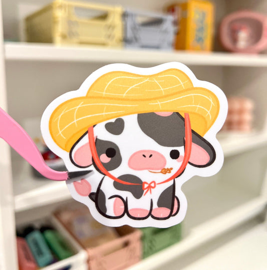 Farmer Cow Die-cut Stickers