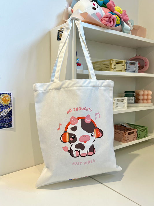 No Thoughts Just Vibes Tote Bag